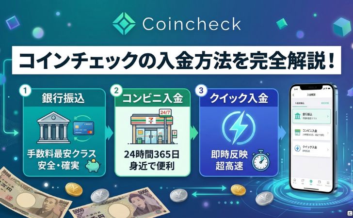 【初心者向け】コインチェックの入金方法を完全解説!3つの方法と手数料比較